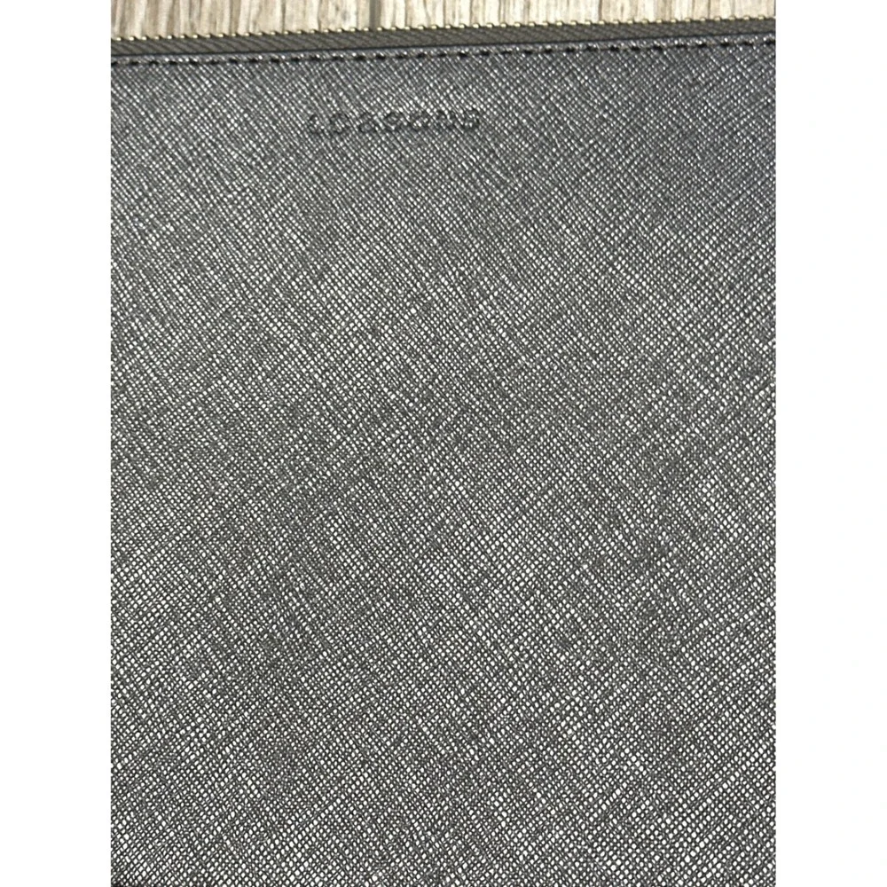 Lo & Sons Waverley 2 Large Grey Saffiano Leather Convertible Crossbody Belt Bag